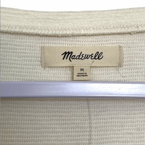 MADEWELL Textural Ottoman Jacquard V-Neck Crop Top Size Medium - Picture 8 of 8